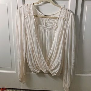 Free People white surplice long sleeve
